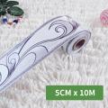 wave line wall border sticker 10m home decoration 10m wall sticker 5cm sticker wallpaper for interior design DIY renovation easy to apply home kitchen bathroom.
