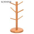Wooden Cup Holder Wooden Cup Holder 6 Hooks Mug Tree Heavy Duty Multifunctional Tea Coffee Organizer Stand Storage Drain Rack Coffee Cup Drain Rack.