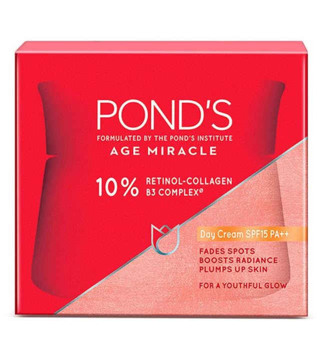 Pond's Age Miracle Day Cream SPF15 PA++ 12g with 10% Retinol Collagen B3 Complex for Youthful Glow Cream