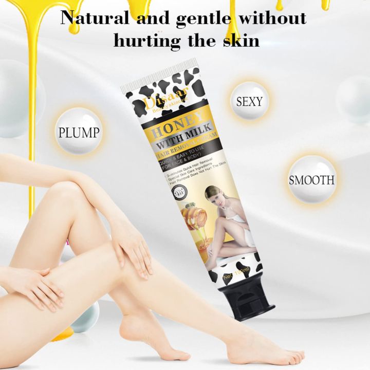 DISAAR%20Honey%20With%20Milk%20Hair%20Removal%20Cream%20100ml%20-Hair%20Removal%20Cream%2024k%20Gold%20Essence%20Collagen%20Argan%20Oil%203%20Minutes%20Quick%20&%20Easy%20To%20Use%20Face%20Body%20Legs%20Depilating%20Moisturizing%20100ml/3.38fl.oz%20(Honey%20With%20Milk)%20-%20Image%205