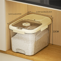 Rice Container, Rice Storage Box Plastic Food Tip Sealed Proof for Kitchen Easy to Use.