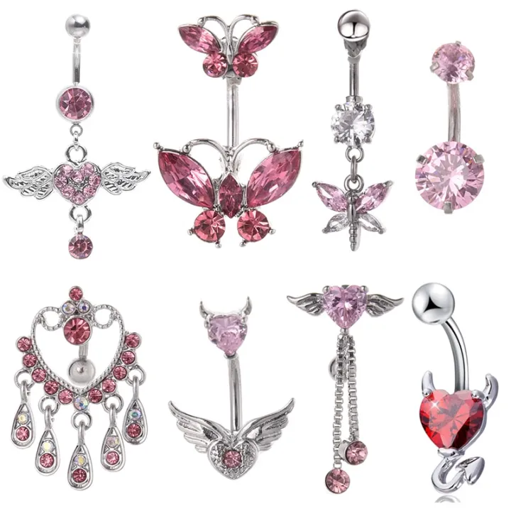 Steel%20Belly%20Button%20Rings%20Pink%20Crystal%20Piercing%20Navel%20Heart%20Style%20Navel%20Piercing%20Earring%20Belly%20Piercing%20Body%20Jewelry%20Ombligo%20-%20Image%208