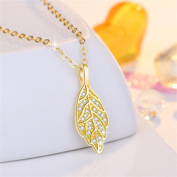 Gold Plated Leaf Pendant Necklace