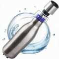 Smart Water Bottle Reminder to Drink Stainless Steel Insulated 500ml Lid button style Uv Self Cleaning Thermal Bottle. 