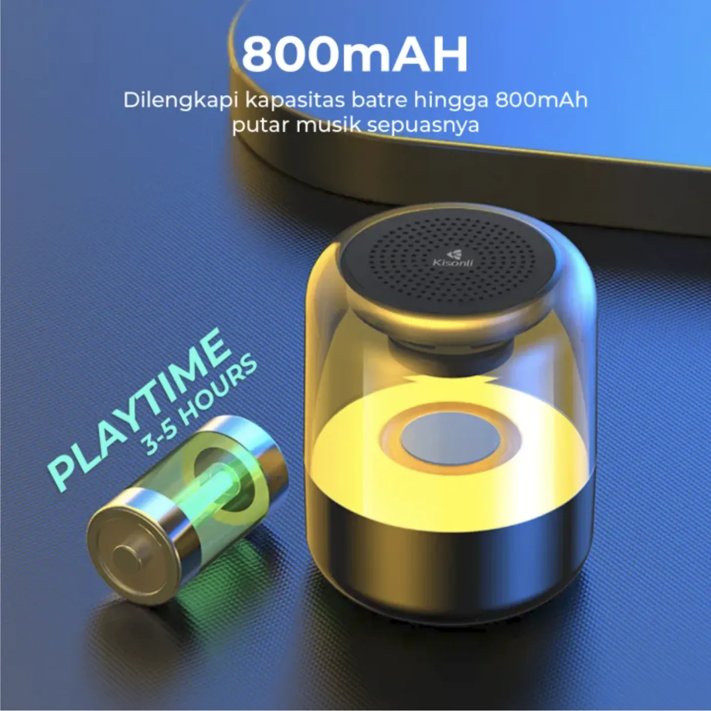 KISONLI LP-5S Bluetooth Wireless Mini Speaker Battery 800 mAh With RGB ...