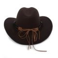 (NEW)Fibonacci West Cowboy Hat Fashion Wool Felt Metal Bull Head Decoration Sombrero Men Women Cap.