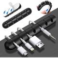 Cable Organizer Silicone USB Winder Desktop Tidy Management Clip Cable Holder For Mouse Headphone Protector Wire Organizer Clamp. 