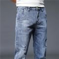 High Quality Brand Summer Stretch Cotton Hole Men's Ankle Length Jeans Thin Streetwear Design Denim Pants Korea Casual Trousers.