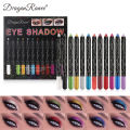 12 Colors Eyeshadow Pencil Set Eyeliner Pencil Kit Waterproof Highlighter Shiny Silver Purple Glitter Silkworm Eye Shadow Pen. 