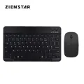 Zienstar 10Inch Azerty Rechargeable French Aluminum Wireless Bluetooth Keyboard Mouse Combo For IOS Android Tablet Windows PC. 