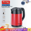 Prestige Hawkins Electric Kettle 2L - Stainless Steel Body, 1500W Power - MC/2929P/D-2928 - Voltage: 220V, Frequency: 50Hz.