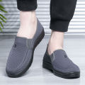 Old Beijing Cloth Shoes Men's Casual All-Matching Shoes Lightweight Flying Woven Breathable Dad Slip-on Middle-Aged and Elderly Large Size Shoes. 