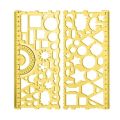 2Pcs Useful Geometric Ruler Clear Scale Study Lightweight Multi Shaped Hollowed-out Drawing Template.