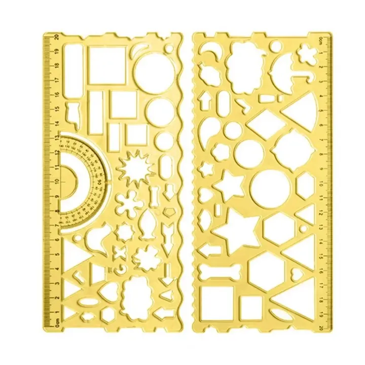 2Pcs%20Useful%20Geometric%20Ruler%20Clear%20Scale%20Study%20Lightweight%20Multi%20Shaped%20Hollowed-out%20Drawing%20Template%20-%20Image%207