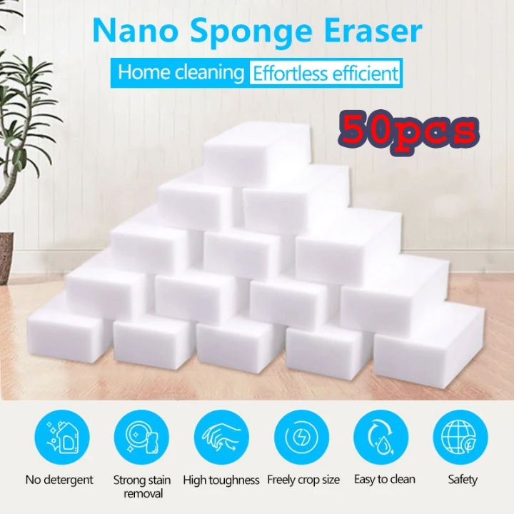 10/20/50/100Pcs Melamine Sponge Magic Wipe Home Cleaner Cleaning Office Bathroom High Density Kitchen Tools Household Sponge Eraser Cleaning Tools for Office Kitchen Bath Cleaning Sponges 10*6*2cm