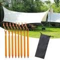 8x Tent Stakes with Pull Ropes Ground Stakes for Backpacking Hiking Desert.