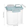 Large Cereal Dispenser 3.3lbs/5.5lbs Clear Handle Design Airtight Food Container With Dustproof Measuring Cup For Soybean.