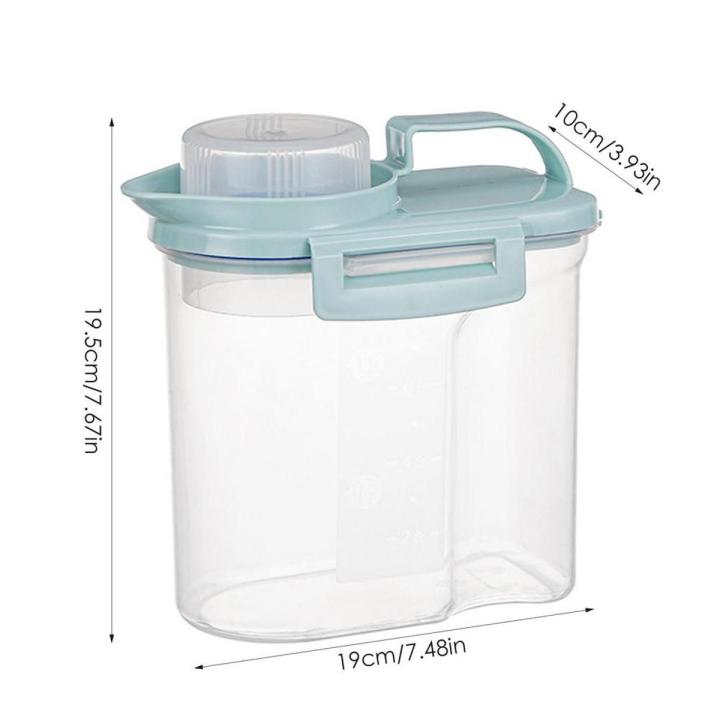 Large Cereal Dispenser 3.3lbs/5.5lbs Clear Handle Design Airtight Food Container With Dustproof Measuring Cup For Soybean