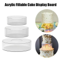 Clear Acrylic Cake Stands, Fillable Cake Box, Round Cake Display Box with Lid, Decorative Centrepiece Box for Wedding A. 