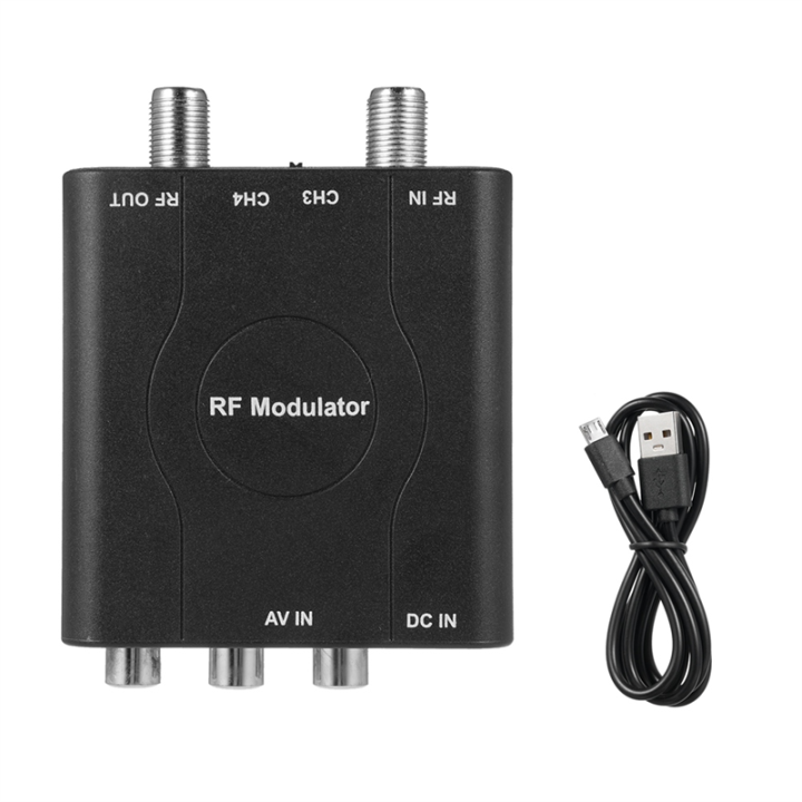 RF Modulator AV to RF Converter M61A AV to RF CH3/CH4 Channels Video Input Adapter for VHF Demodulator Converter, Easy to Use Fine Workmanship