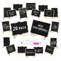 XHHDQES Mini Chalkboard Sign 20 Pack Food Labels for Party Buffet, Wooden Small Chalk Board Signs with Easel Stand for Food Tags.