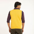 Masculine Contrast Sleeveless Sweater- Mustard Yellow. 