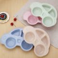 Baby Feeding Plate Cute Car Style Dishes Eco Friendly Kids Plate Spoon and Fork Tableware Set. 