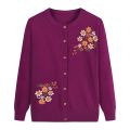 Middle-aged and Elderly Women's Sweaters Knit Cardigan Spring Autumn Thin Single-breasted Long Sleeve Sweater Coat Female Tops. 