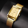 Fashion Gold Watch for Womens Stainless Steel Quartz Wristwatch Women's Watches Ladies Calendar Clock. 