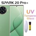 One minute UV Light Adhesive Tempered Glass Screen Protector for Tecno Spark 20 Pro Plus.