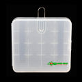 (White) Plastic 4-Section 18650 Battery Box Lithium Battery Holder Storage Box Case. 