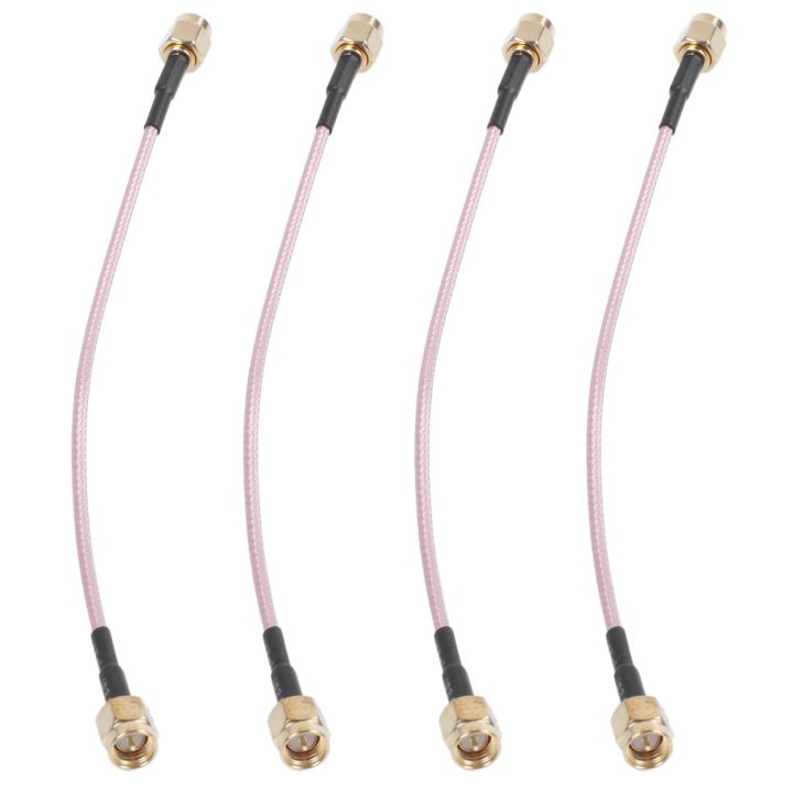 4pcs 6.5 inch Length SMA Male to SMA Male Connector Pigtail Cable
