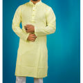 Qualitiful Pakija Cotton Panjabi For Men-Yellow.