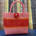 Plastic rattan basket bag. 