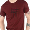 Maroon Cotton T-Shirt For Men - T Shirt. 