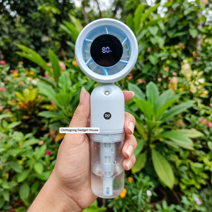 DP-7645 Rechargeable 3000mAh Battery Strong Wind Handheld Ice Cooling Mist Spray Fan