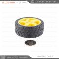 4 Pcs - Robotic Yellow Wheel 65x25mm for DC 3V-6V Motors – Smart RC Car Wheel with Durable Rubber Tire, Yellow Plastic, for Arduino DIY Projects. 