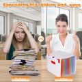 File Folders Portable Expanding 12-Pocket File Folder A4 Accordion File Document Organizer for Home Office School. 