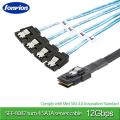 Mini SAS SFF-8087 to 4SATA ​​SAS 36P to 4SATA3.0 straight head solid state drive data cable. 