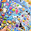Sea Life Animal Shark Dolphin Fish Stereo 3D Bubble Sticker Diary Sticker Decoration Stationery Stickers Eatop.