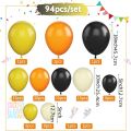 94pcs Construction Theme Black Yellow Orange Balloons Garland Set for Kids Boy Birthday Party Decorations Baby Shower. 