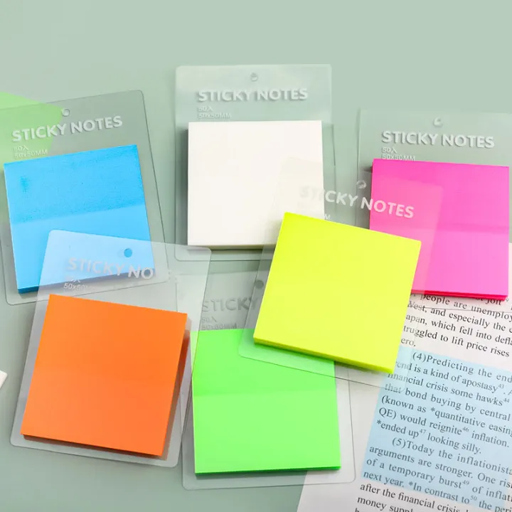 50Sheets%20Transparent%20Sticky%20Notes%20Waterproof%20Colorful%20Clear%20Memo%20Pad%20Posted%20It%20Self%20Adhesive%20Memo%20Message%20Reminder%20Office%20School%20-%20Image%205