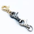 【Booming】 10pcs Black Silver Webbing Buckle Belt Keychain Detachable Snap Hook Leather Strap Buckles Pet Leash Hooks Trigger Clips.