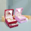 Durable Jewelry Storage Box Elegant Design High-grade Three Layers Jewelry Organizer Case Large Capacity Flannelette Flannelette Jewelry Box for Ladies Personal Use Fashion Accessory.