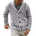 Winter Autumn Men Solid Color Knitted Sweater Buttons Cardigan Warm Jacket Coat. 