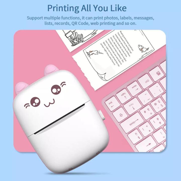 Portable Mini Printer | Compatible with iOS & Android | Wireless Bluetooth Thermal Printing | Great for Printing Text Messages, Labels, Photos, DIY Projects, Notes, and Creating Posters | Mini Pocket Printer | Ideal for Students, Teachers, and Creatives