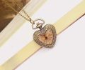 Vintage Small Dial Quartz Pocket Watch for Men Women Transparent Amber Heart Fob Chain Pendant Necklace Clock for Ladies Gift. 
