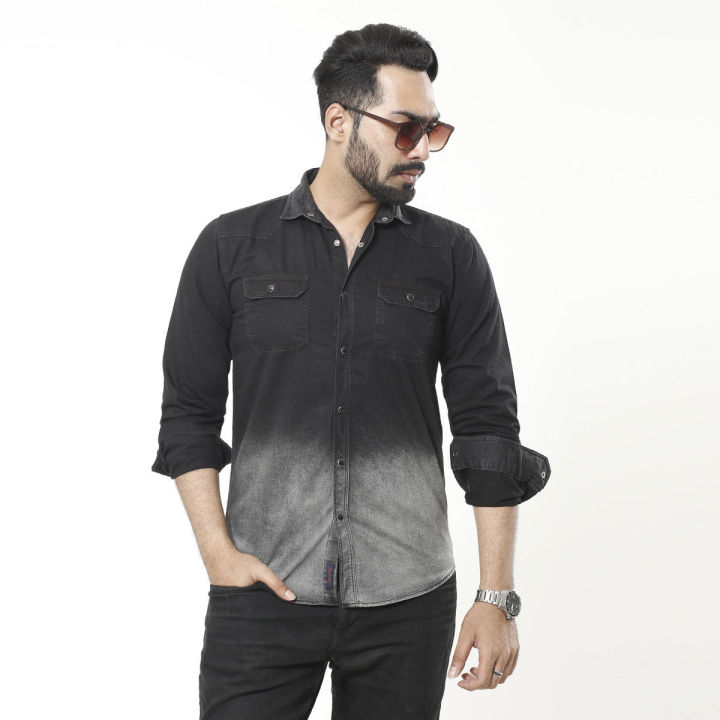 Black Denim Jeans Shirt for Men Collection by Fine Tex BD