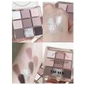Dikalu 9-color New Korean Eyeshadow Palette Tray Pure Sweet Cool Ash Crushed Diamond Smoked Eye Shadow Plate Women's Makeup. 