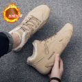 Five finger cotton shoes 2023 winter fleece anti slip men's shoes mid-top youth casual warm cotton boots trend booties. 